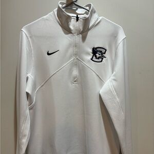 Nike White Creighton Bluejays Quarter-Zip Pullover with Embroidered Logo